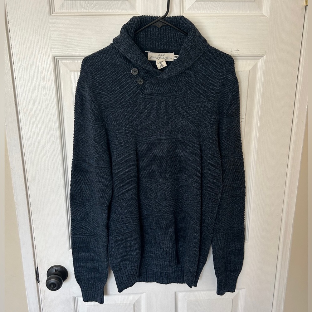 H&M LOGG Label of Graded Goods Men's Blue Cotton Pullover Sweater
Size M